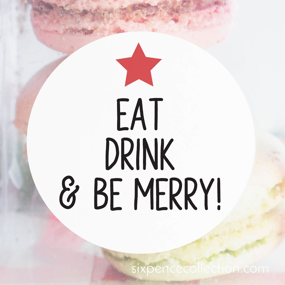Thumbnail: Eat Drink & Be Merry! Christmas Sticker Labels