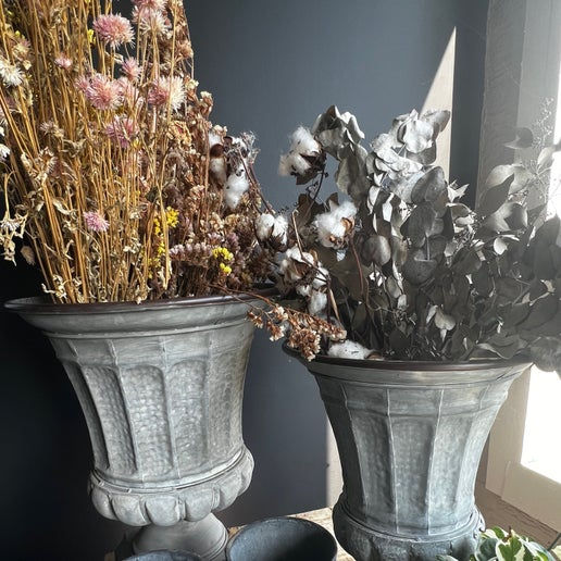 Galvanized Classic Urns