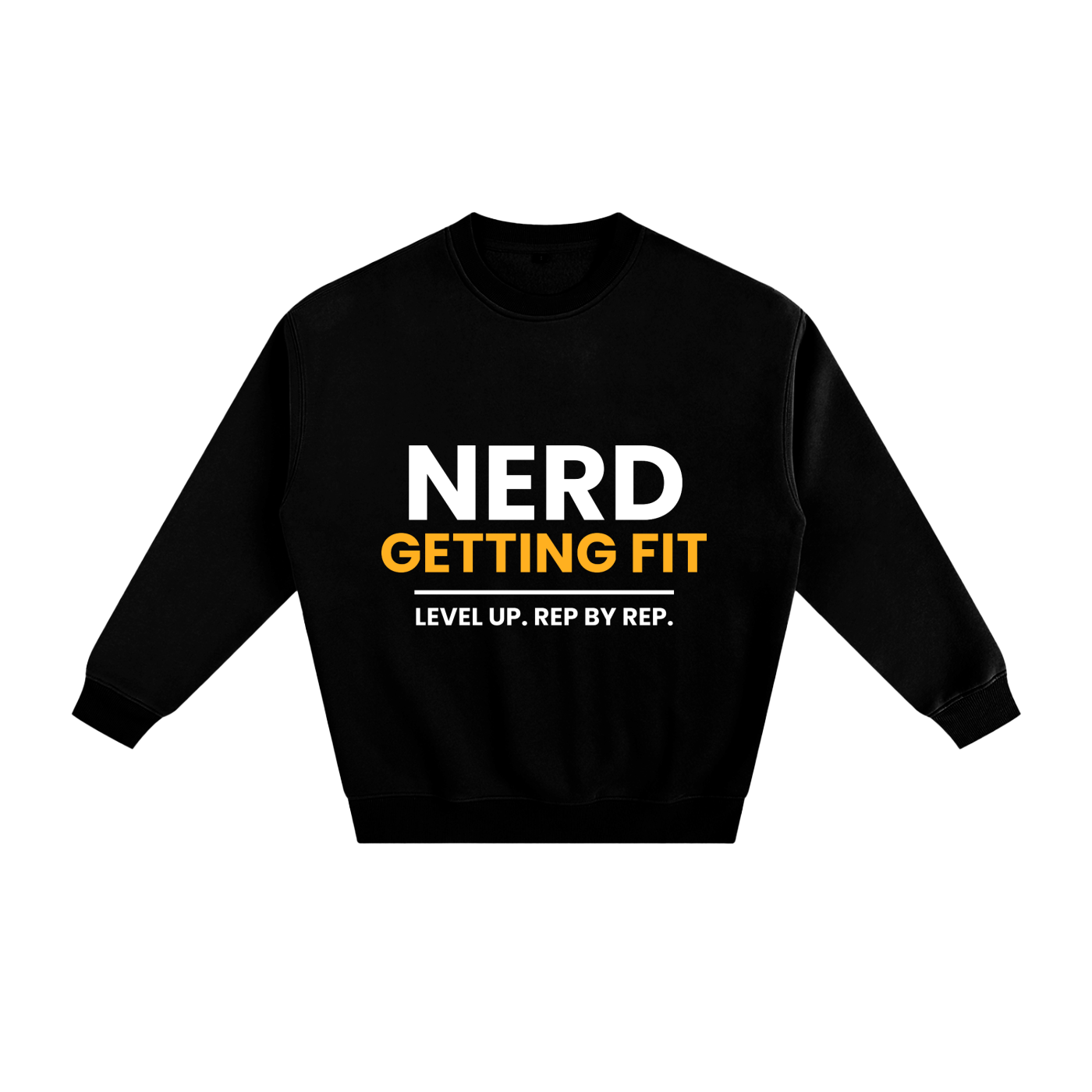 Nerd Getting Fit Crewneck Sweatshirt - Level Up. Rep by Rep.