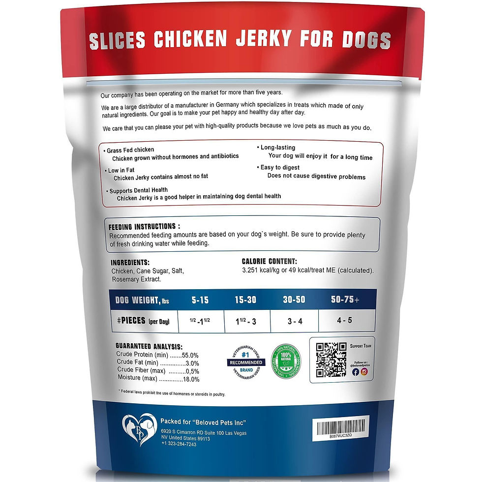 Thumbnail: Chicken Jerky Dog Treats 1.5 Lb Human Grade Pet Snacks Grain Free Organic Meat