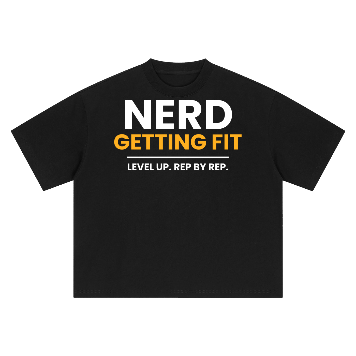 Nerd Getting Fit Premium Boxy Tee - Level Up. Rep by Rep.