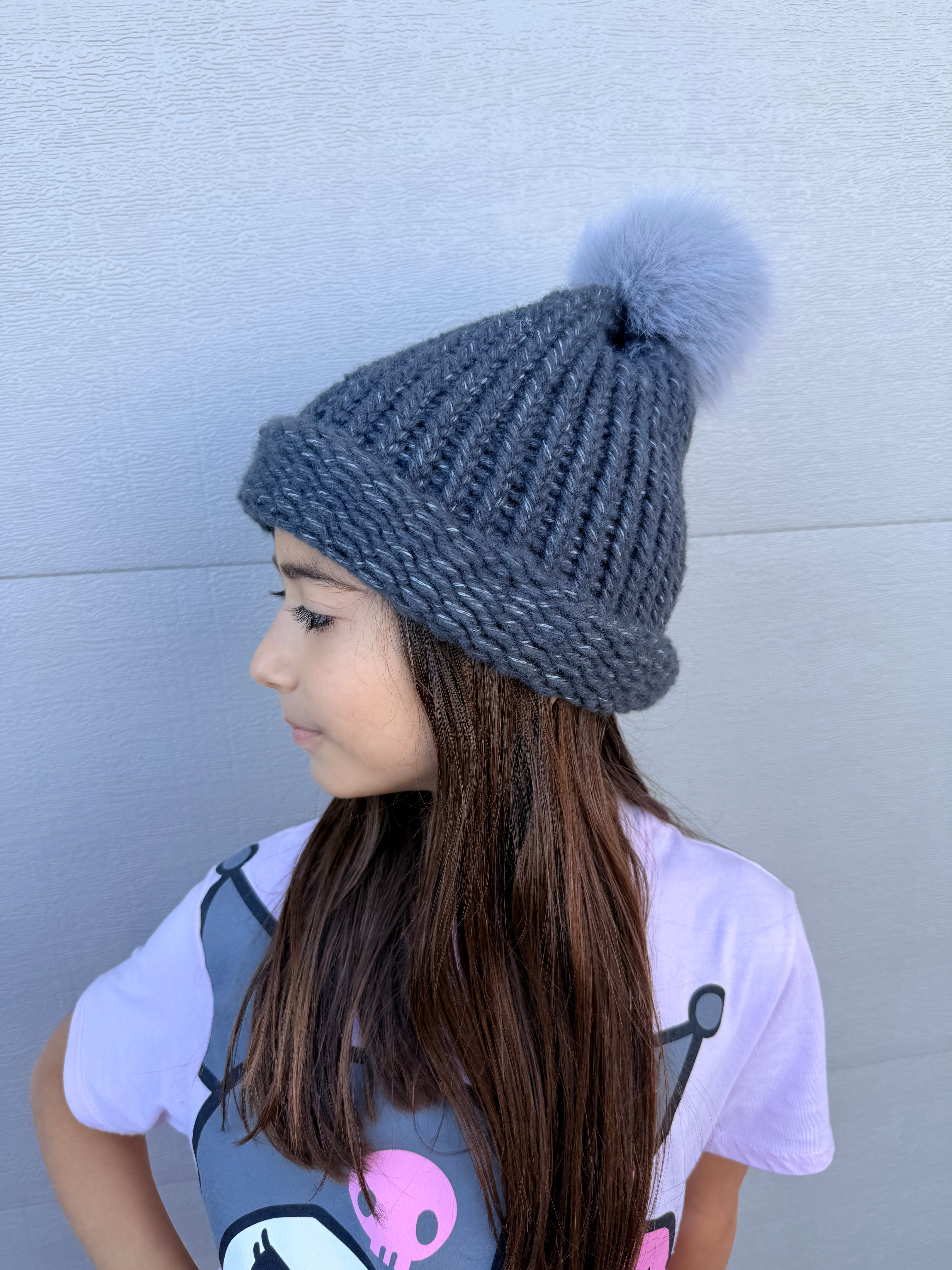 Childs Knit Fold Over Hat