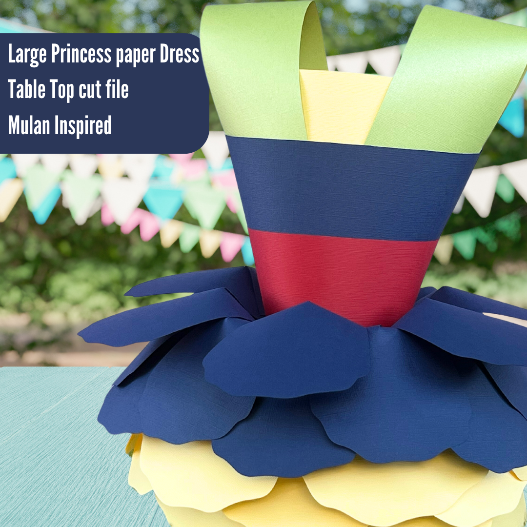 Mulan 3D Paper Flower Princess Dress
