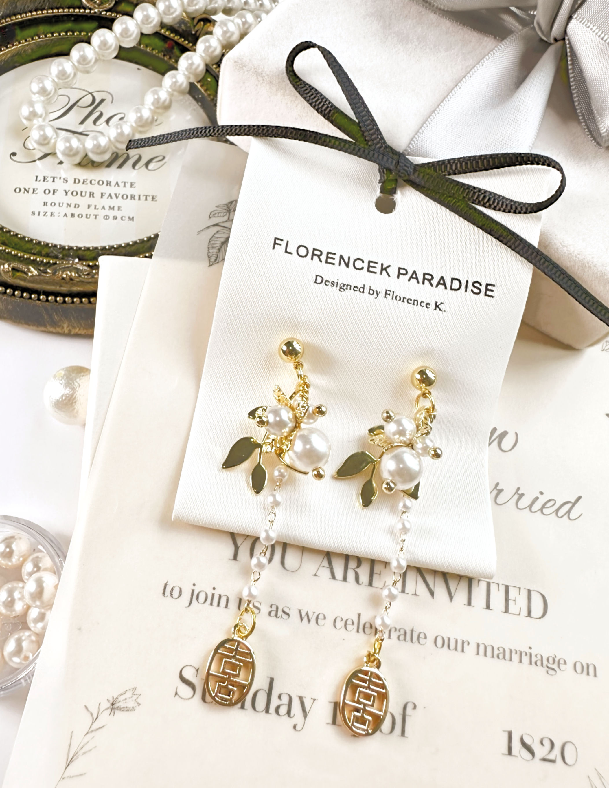 Double Happiness Long Drop Earrings