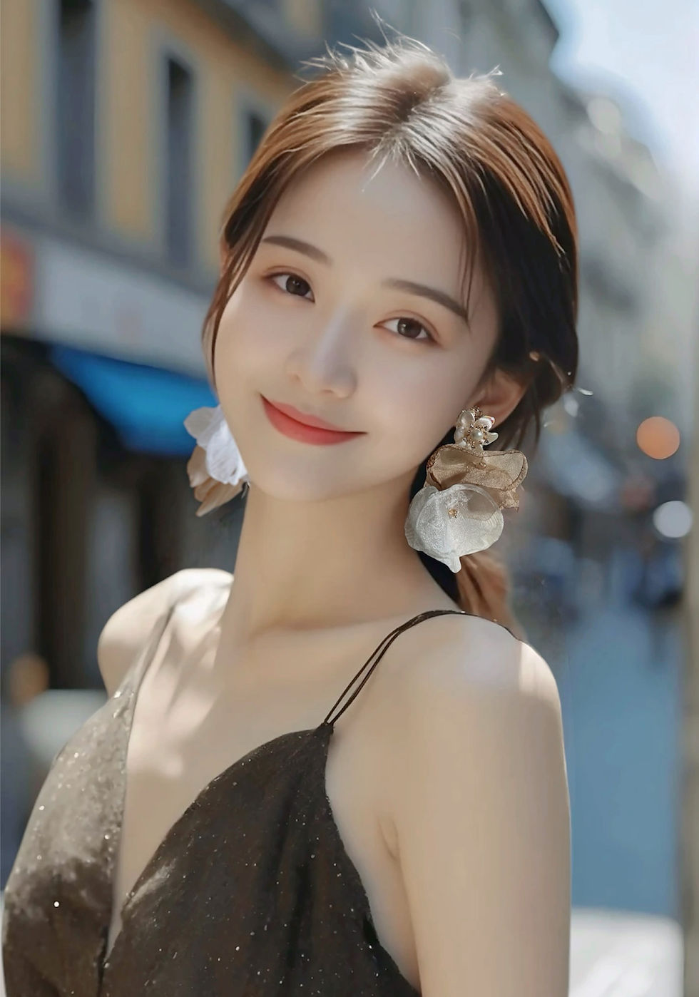 Earth Tone Holiday Earring | Chiffon Bridal Earrings