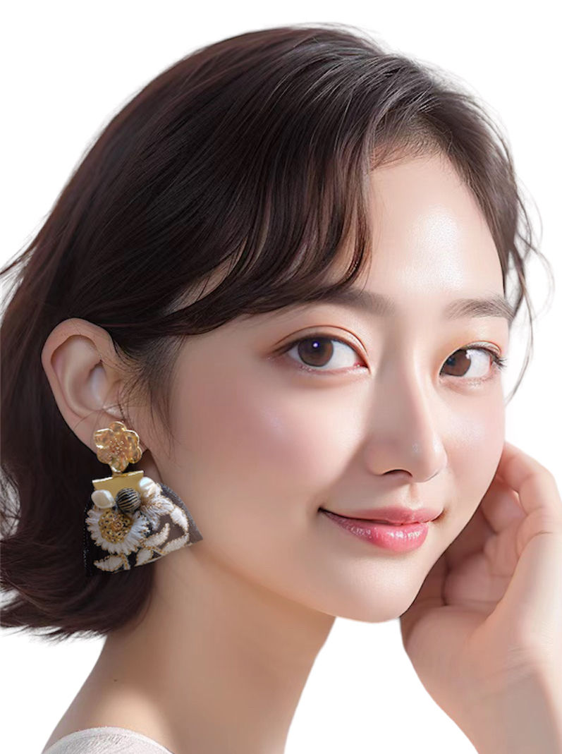 Embroidered Fabric Holiday Earrings