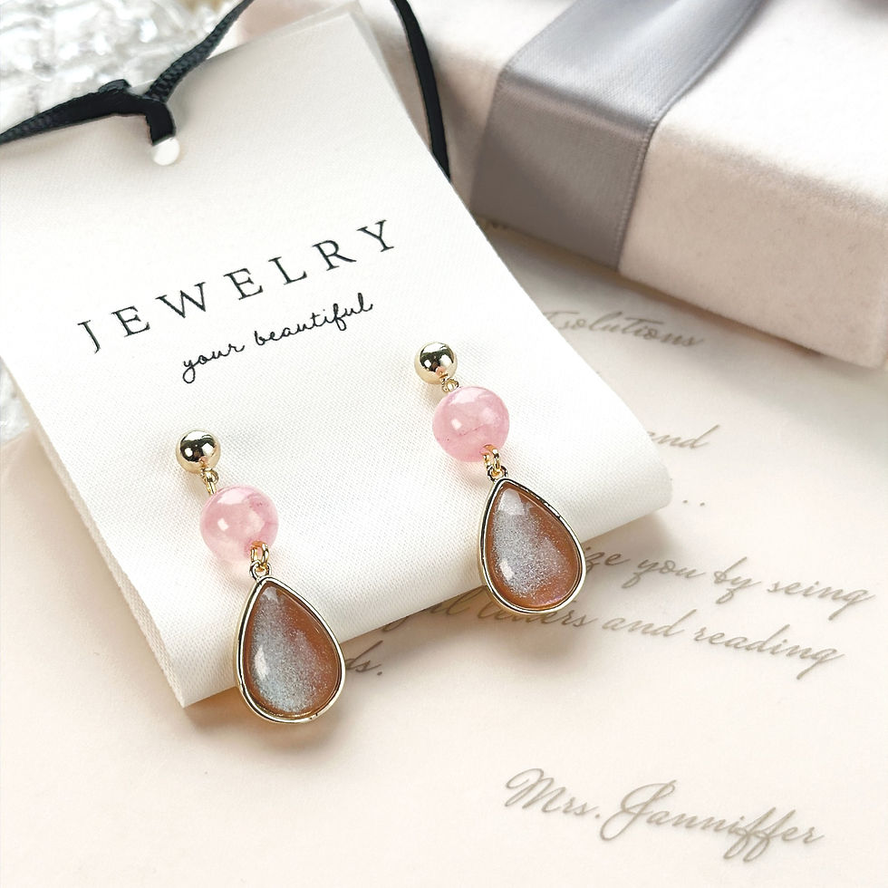 Thumbnail: Rose Quartz Earring, blend of Pink Tourmaline and Rose Quartz