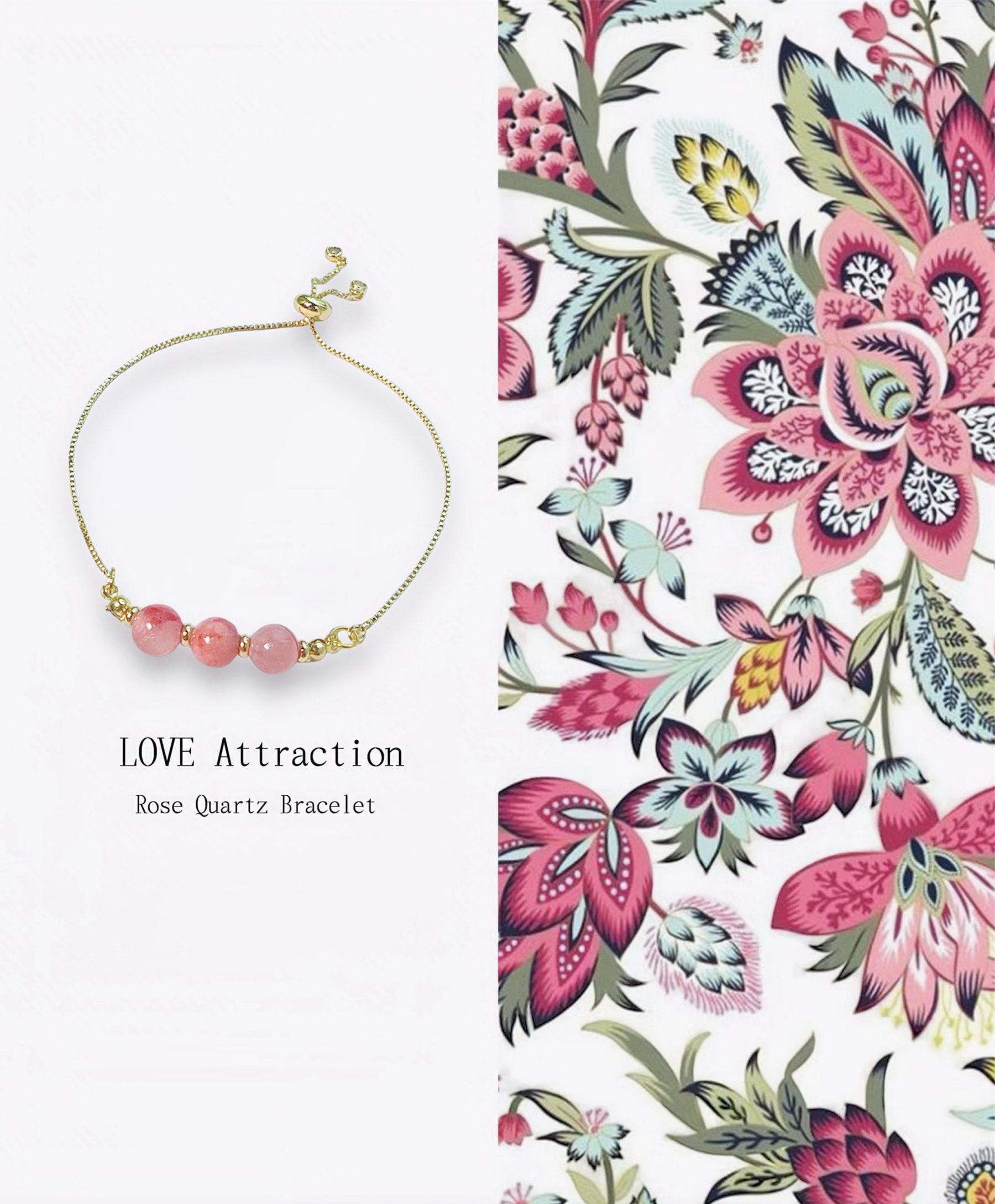 Love Attraction Rose Quartz Bracelet | Pink Crystal Bracelet