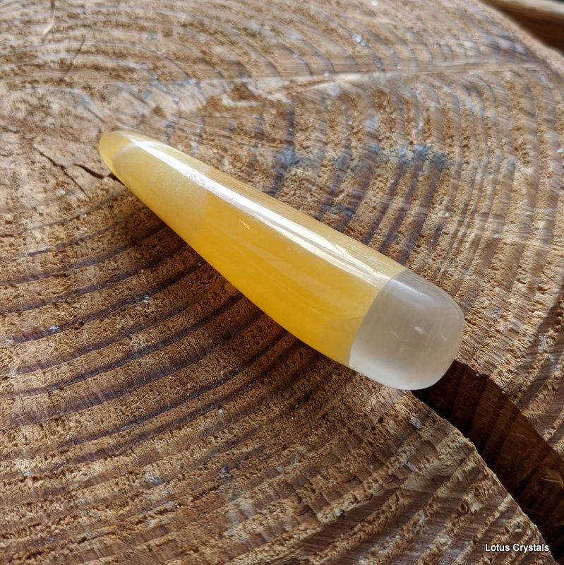 Orange Calcite Wand & Selenite