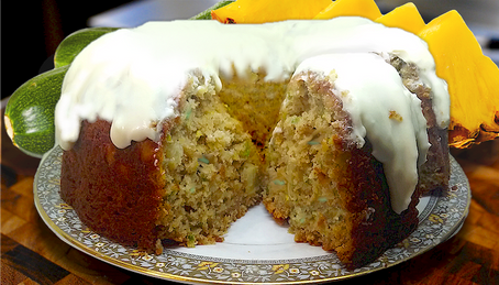 Gingerbread Spiced Zucchini Cake With A Vanilla Cream Cheese Glaze