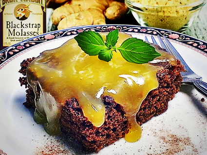 Old Fashioned Molasses Cake With Lemon Curd Topping