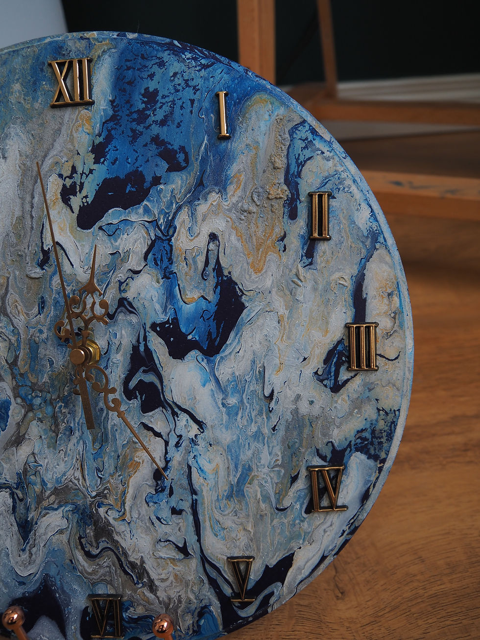 Thumbnail: Clock - Ocean, dark blue (30 cm diameter)