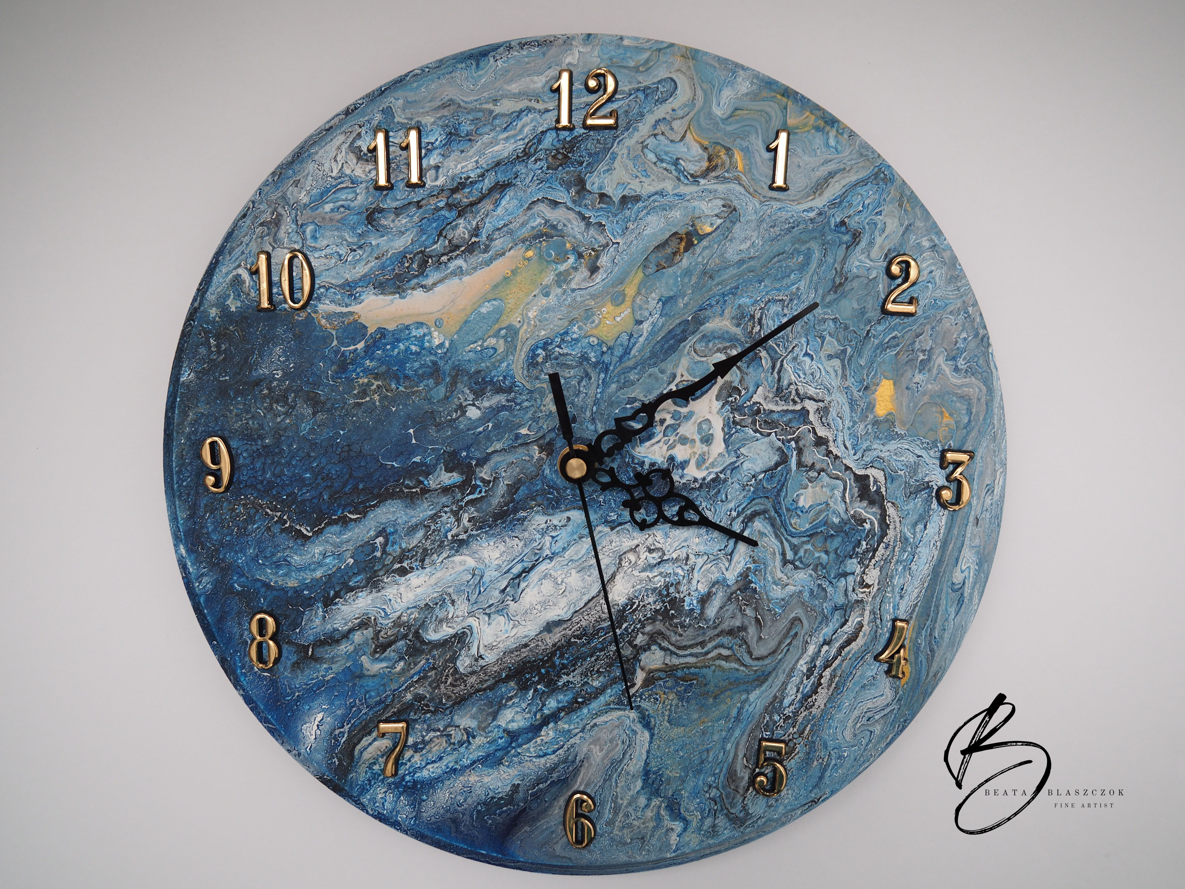 Clock - Ocean blue (30 cm diameter)