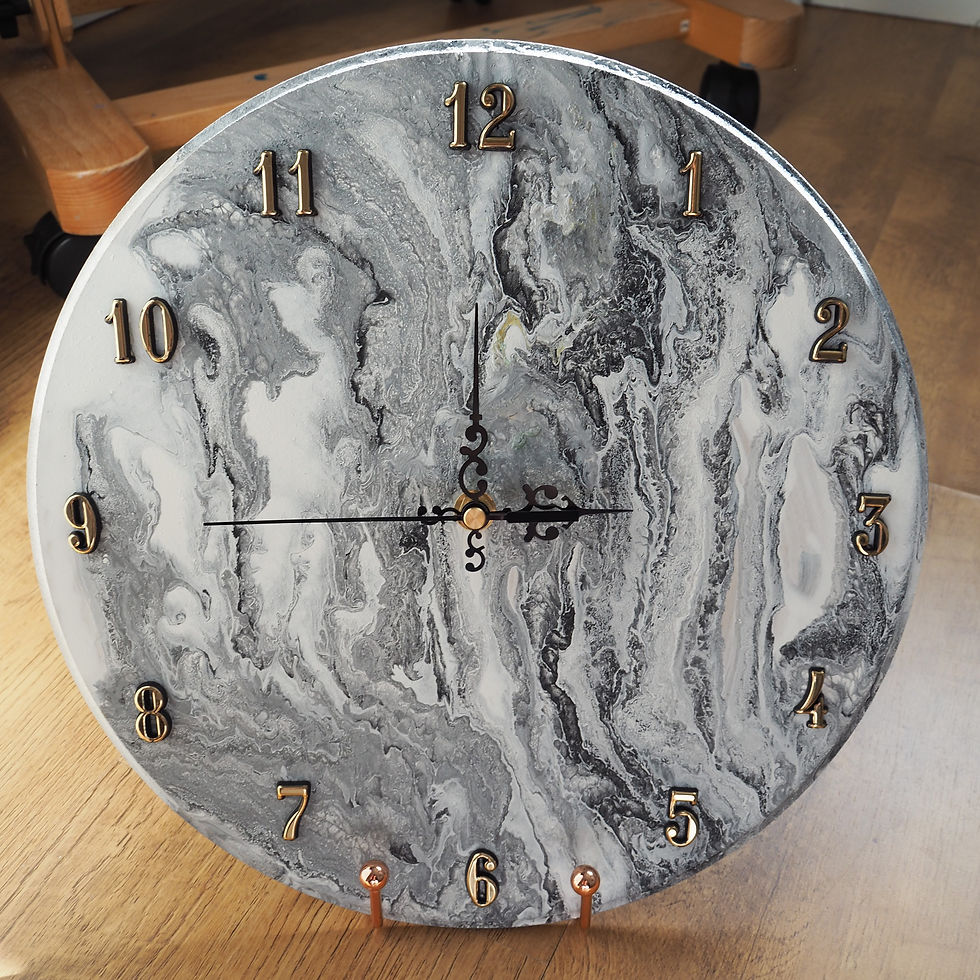 Thumbnail: Clock - Marble effect #5 (30 cm diameter)