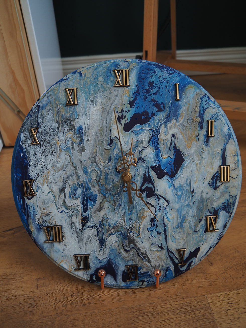 Thumbnail: Clock - Ocean, dark blue (30 cm diameter)