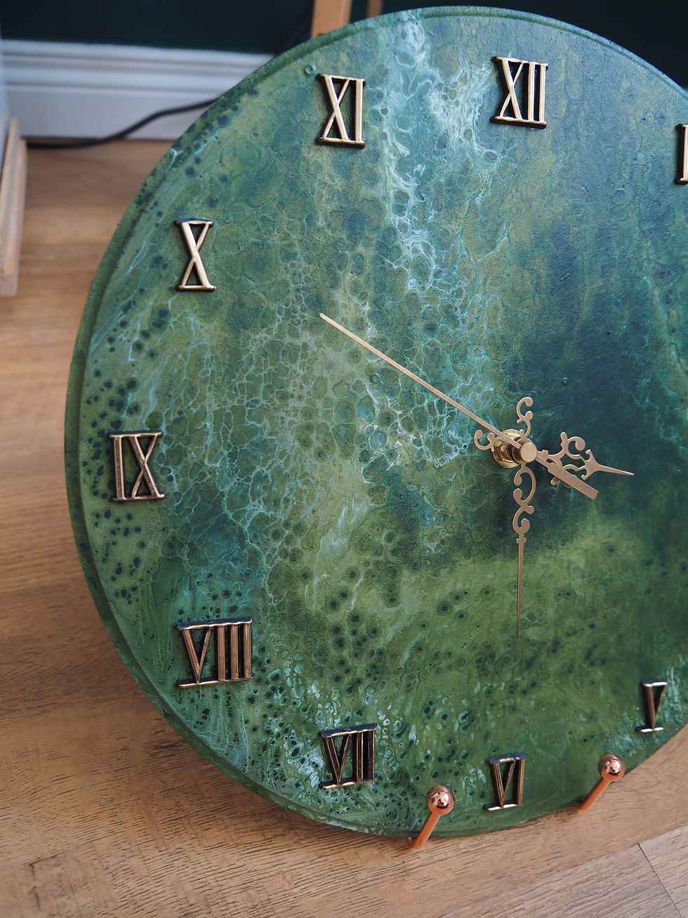 Thumbnail: Clock - Green #2 (30 cm diameter)