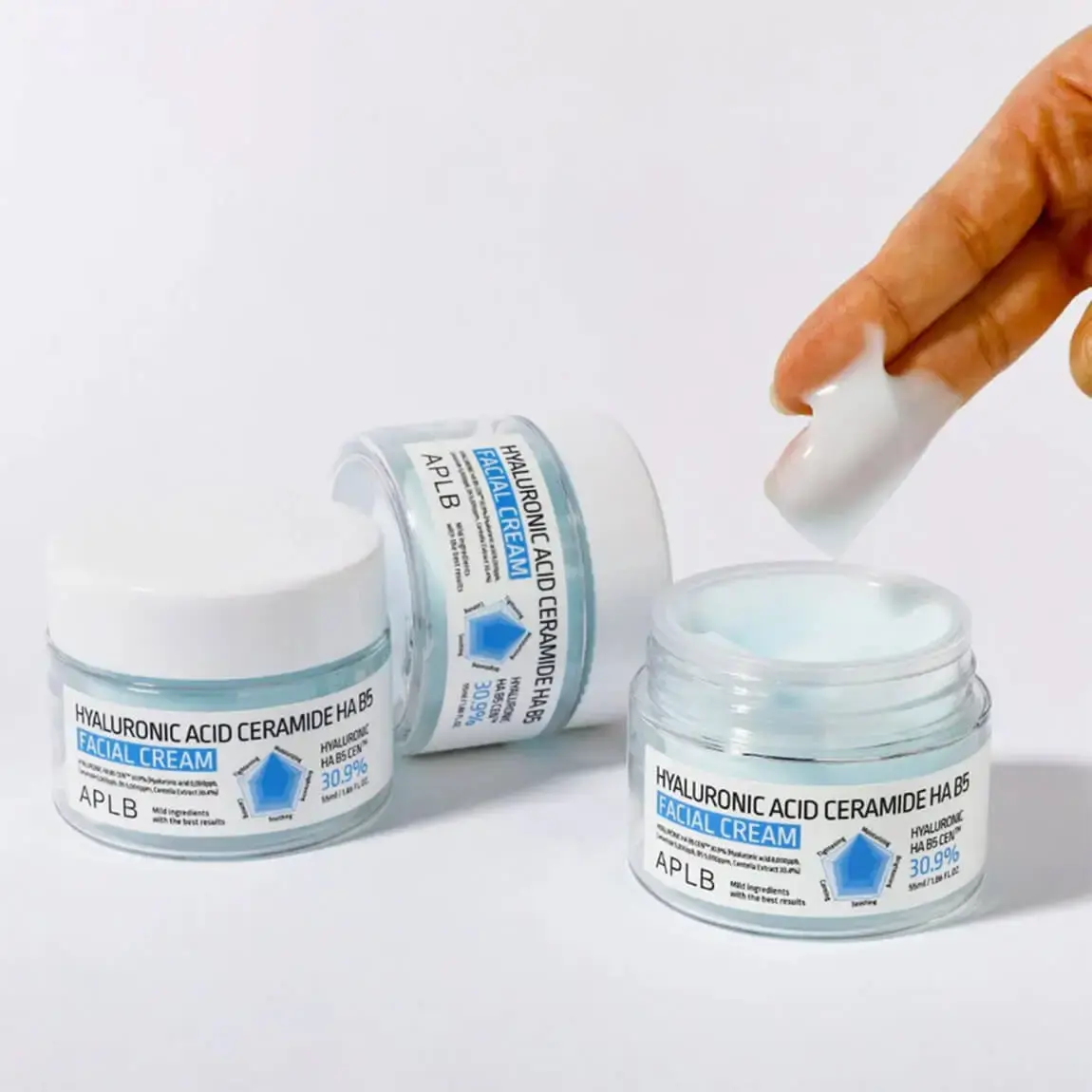 APLB - Crema facial con ácido hialurónico, ceramidas y vitamina B5 - 55 ml