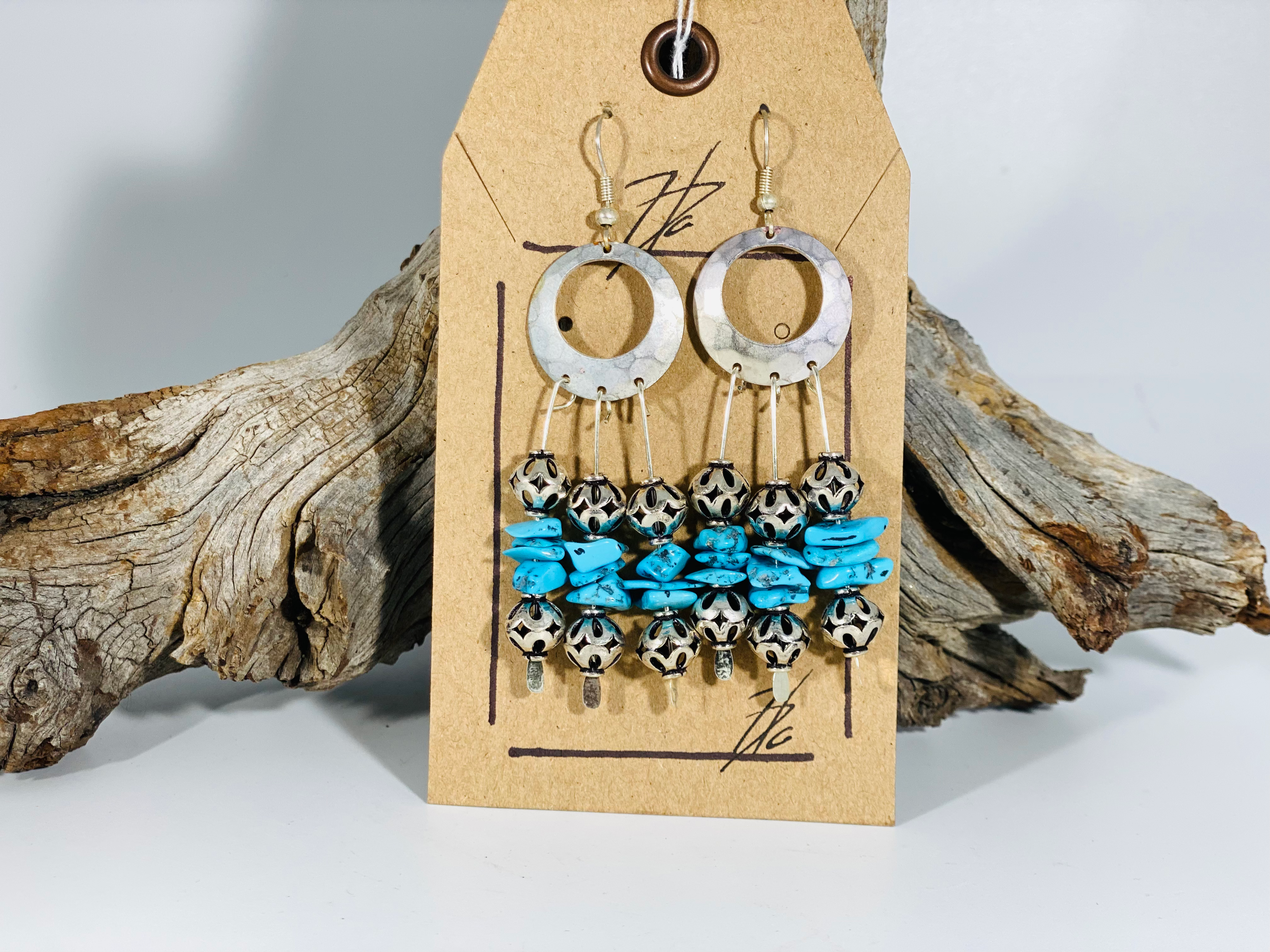 Silver and Turquoise Dangle Earrings