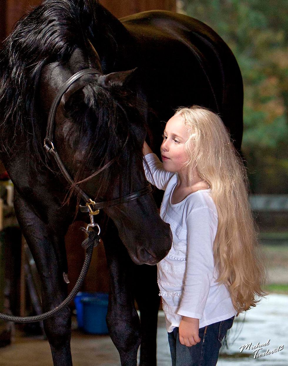 Paige & Horse in Barn Asile