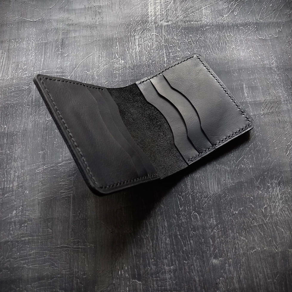 Küçük resim: el yapimi hakiki deri siyah renk kartlık cuzdan