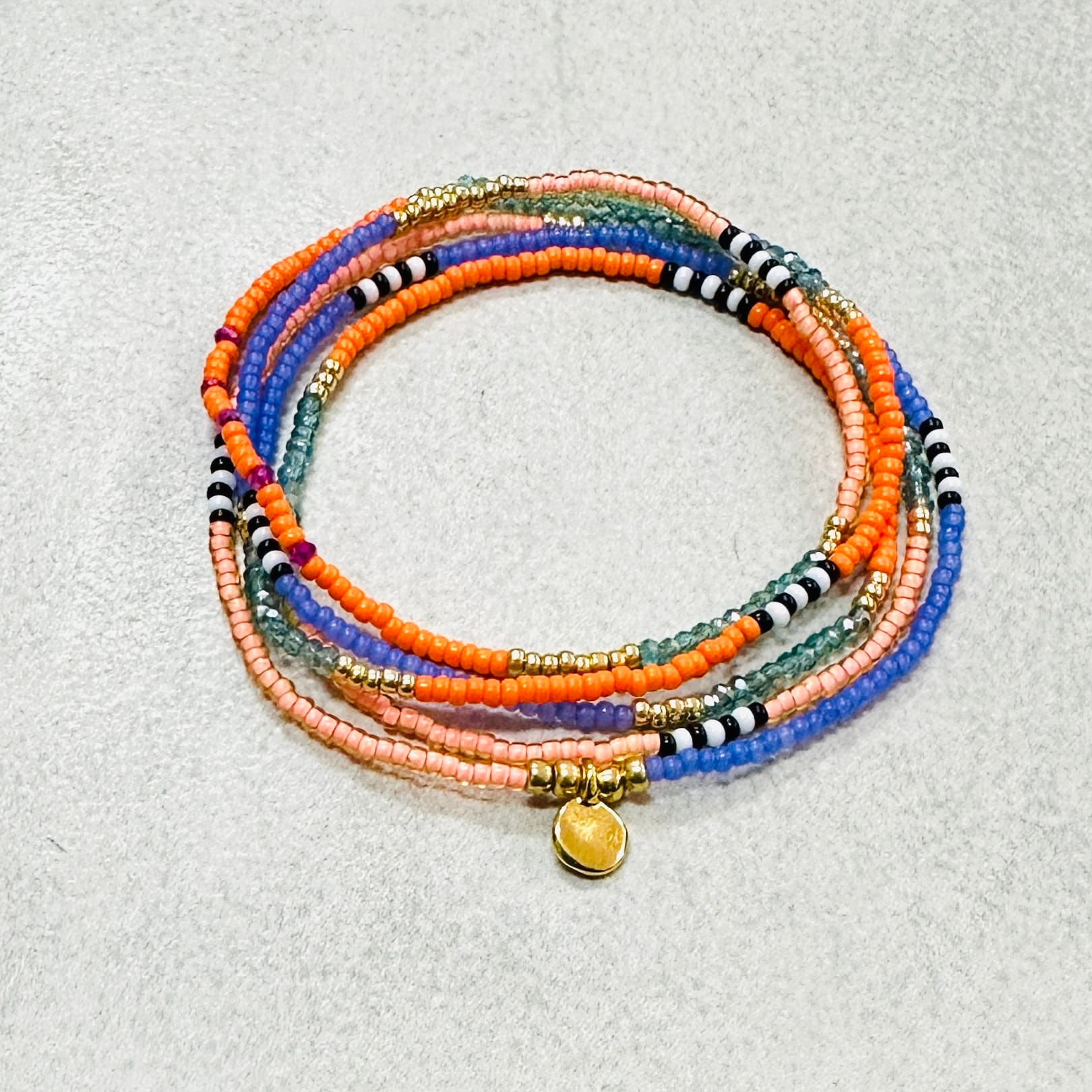 Beaded Wrap Bracelet in Summer Brights
