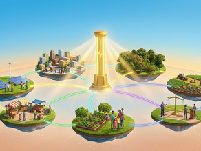 Connected islands of goodwill forming one shared civic signal