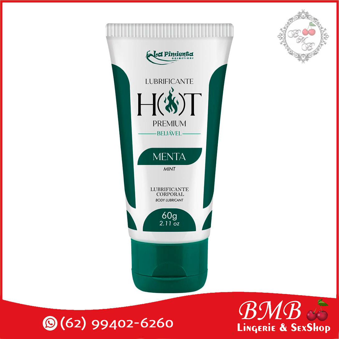 Lubrificante Beijável Hot Premium (Sabor:Menta) - La Pimienta 60g