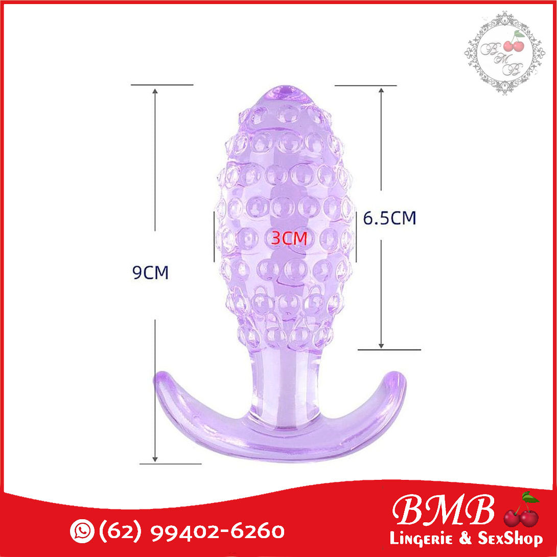 Plug Anal em Silicone com Textura de Bolinha 9x3cm Sexy Import