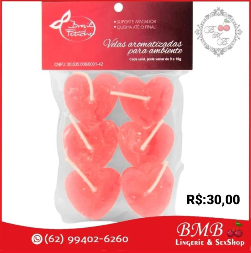 Velas Aromatizadas 6 unidades para ambiente (Coração)