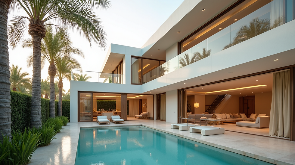 Close-up view of a luxurious villa in Abu Dhabi