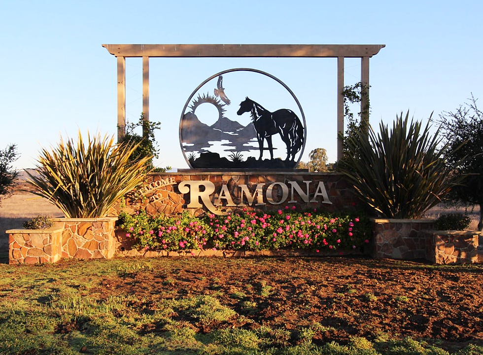 Welcome to Ramona sign