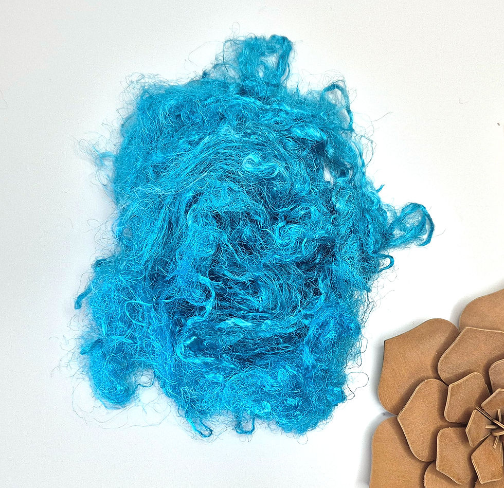 Silk Throwsters Waste 5g - Turquoise