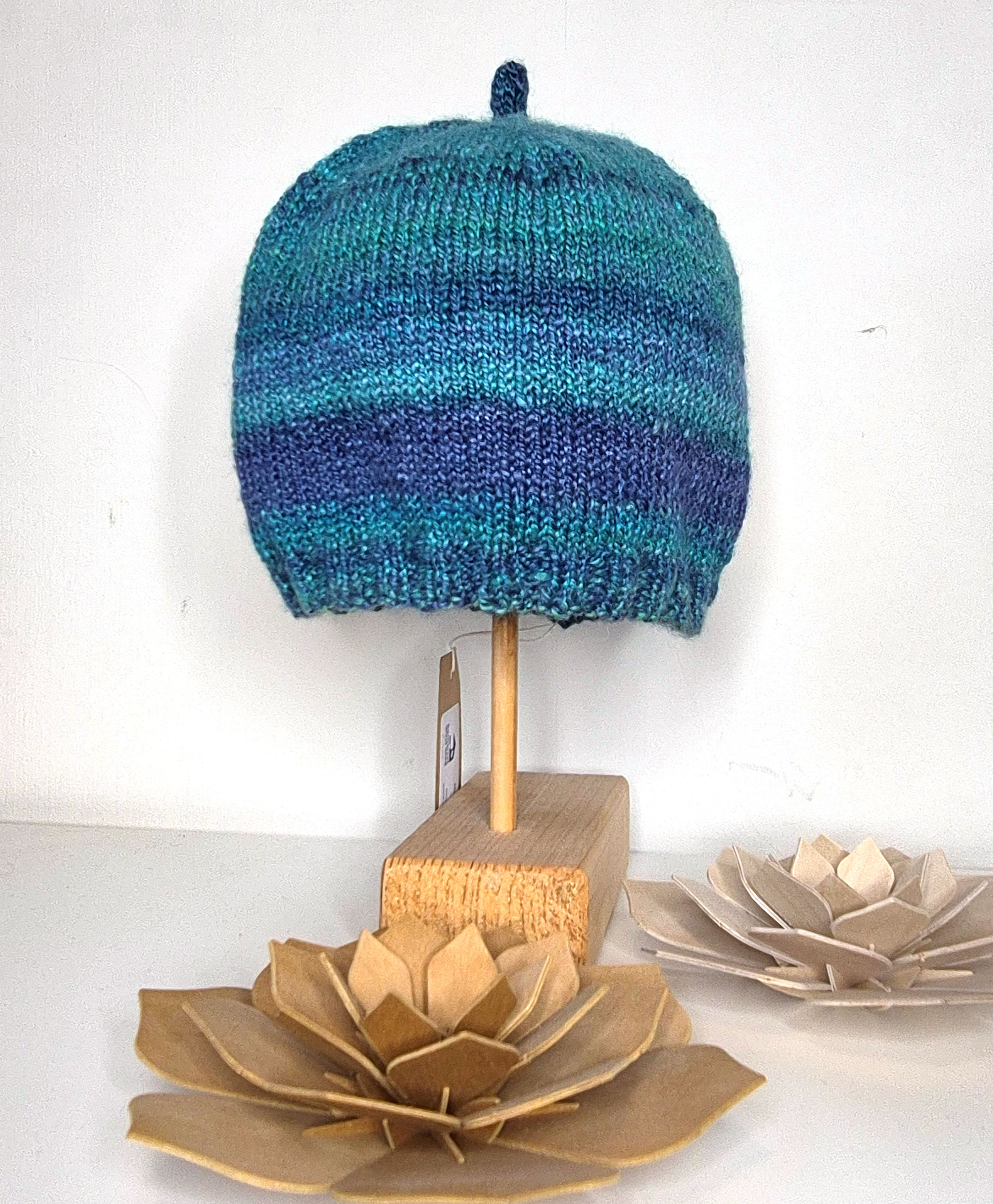 Adult Beanie Hat - Blue, teal, green