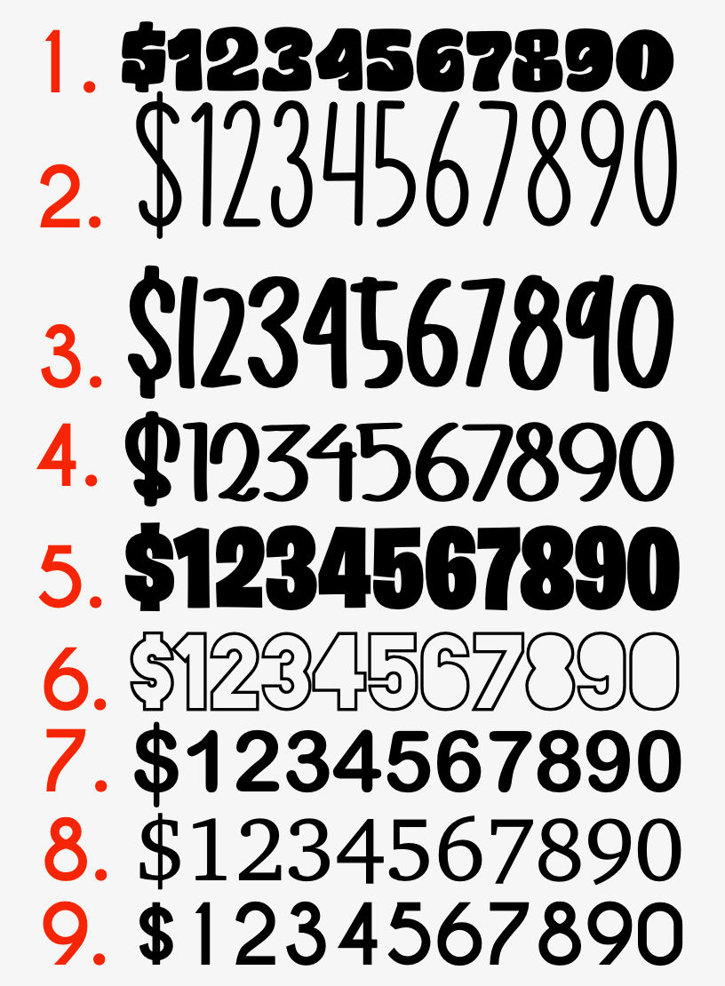 Thumbnail: PRICE STAND - ENGRAVED NUMBERS