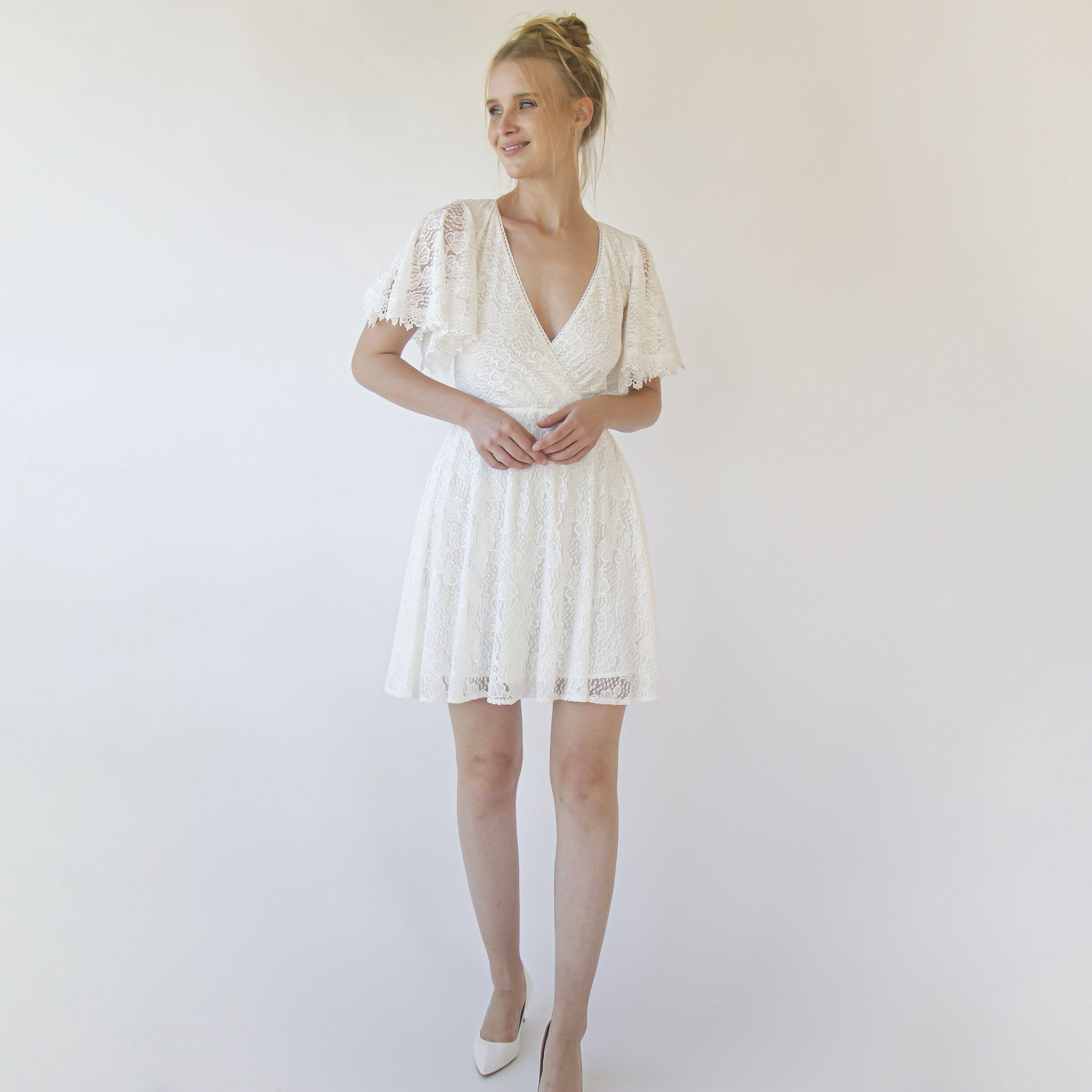 The Santorini Lace Mini Gown