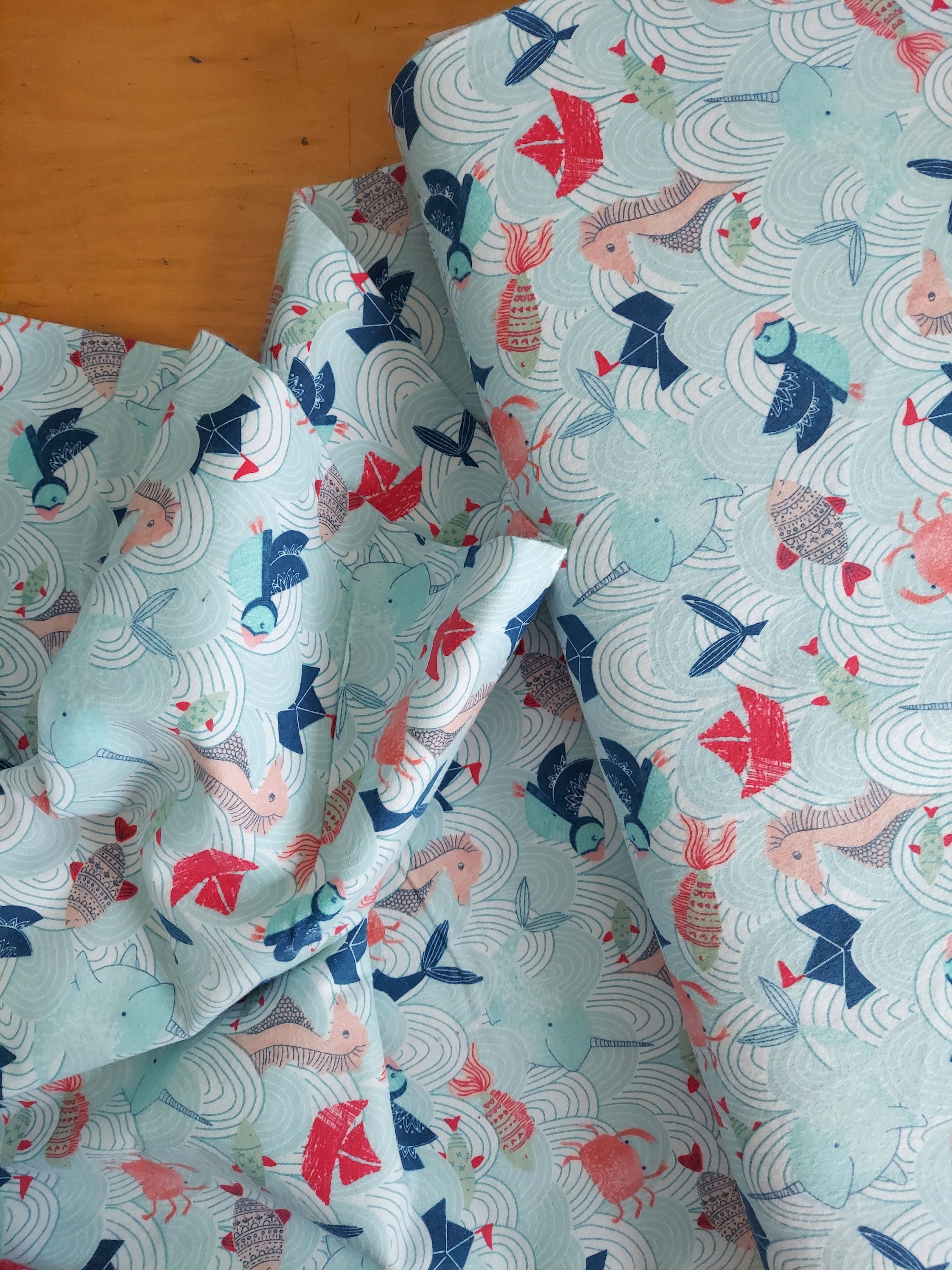 3 Wishes: Playful Cuties 3: Splish Splash Ocean 14641 Multi Flannel