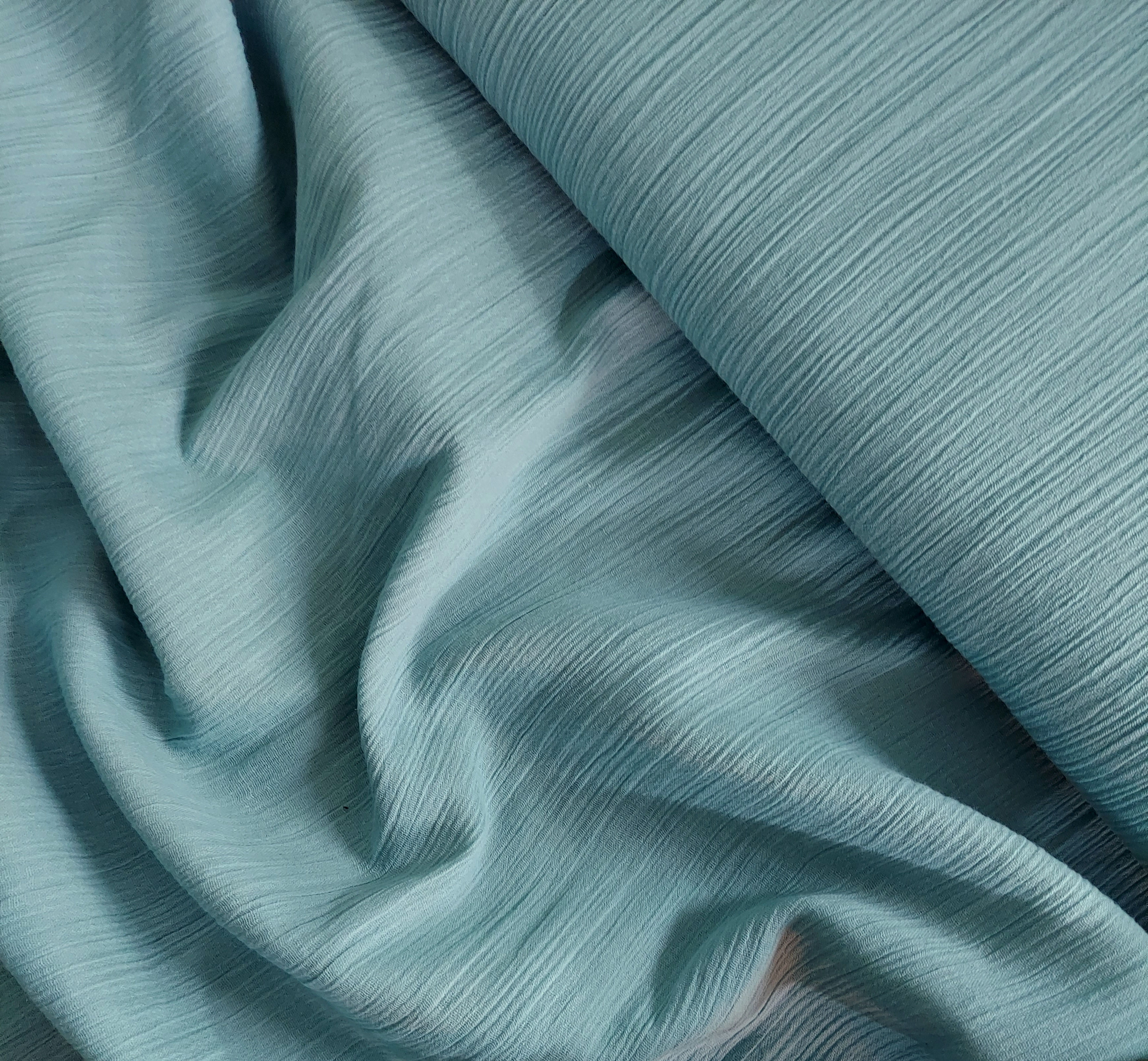 Robert Kaufman Athena Single Gauze: Solid Lake Cotton Fabric