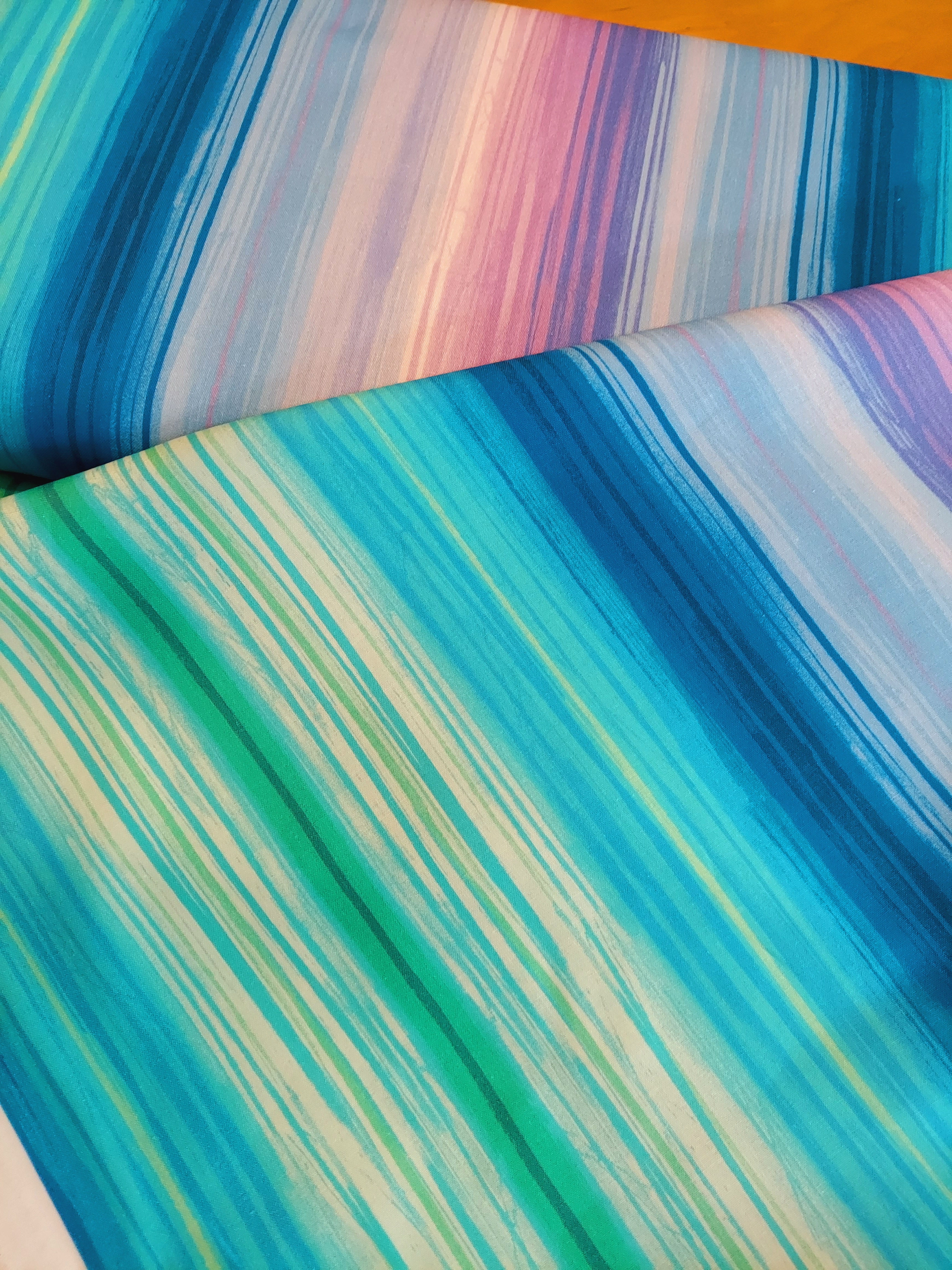 Timeless Treasures Blue Forest Magic Stripe CD8377 Cotton Fabric