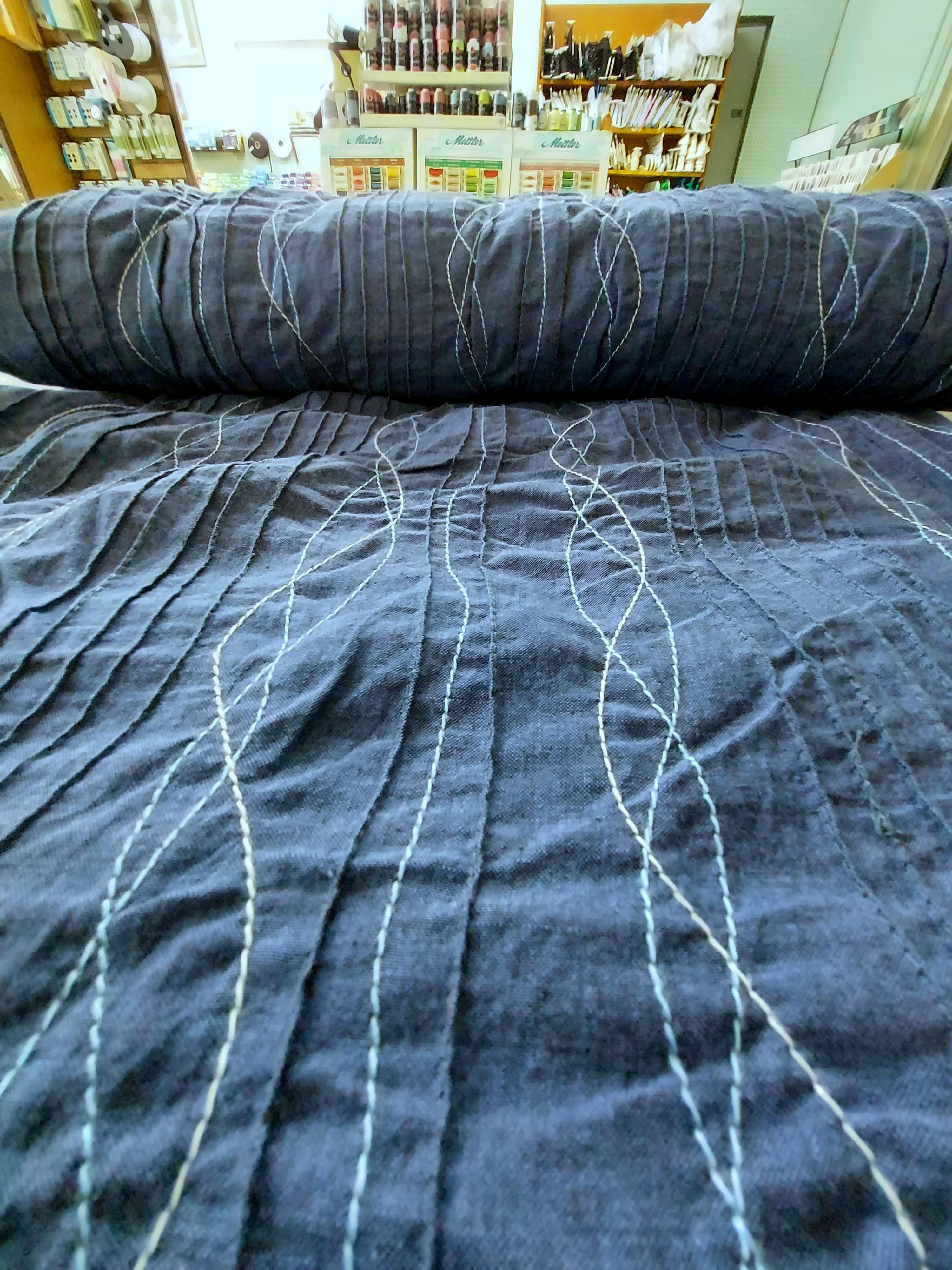 Diamond Textiles Pintuck Cotton- Blue 70225 Fabric