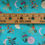 Thumbnail: 3 Wishes: Moonlight Turquoise Moon and Flowers 18708 Cotton Fabric