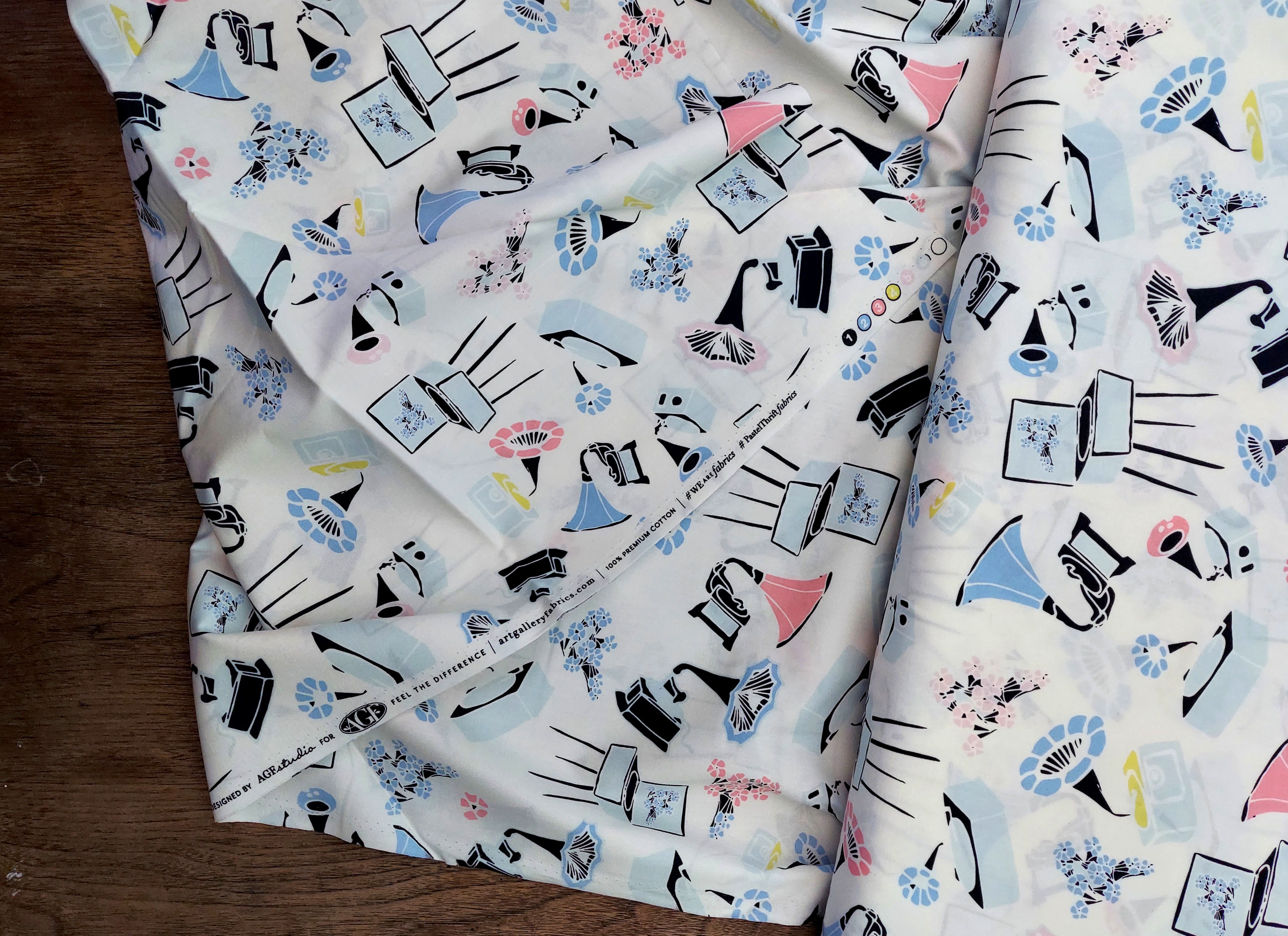 Art Gallery Premium Cotton- Pastel Thrift- Gramoflora Lullabie Cotton Fabric