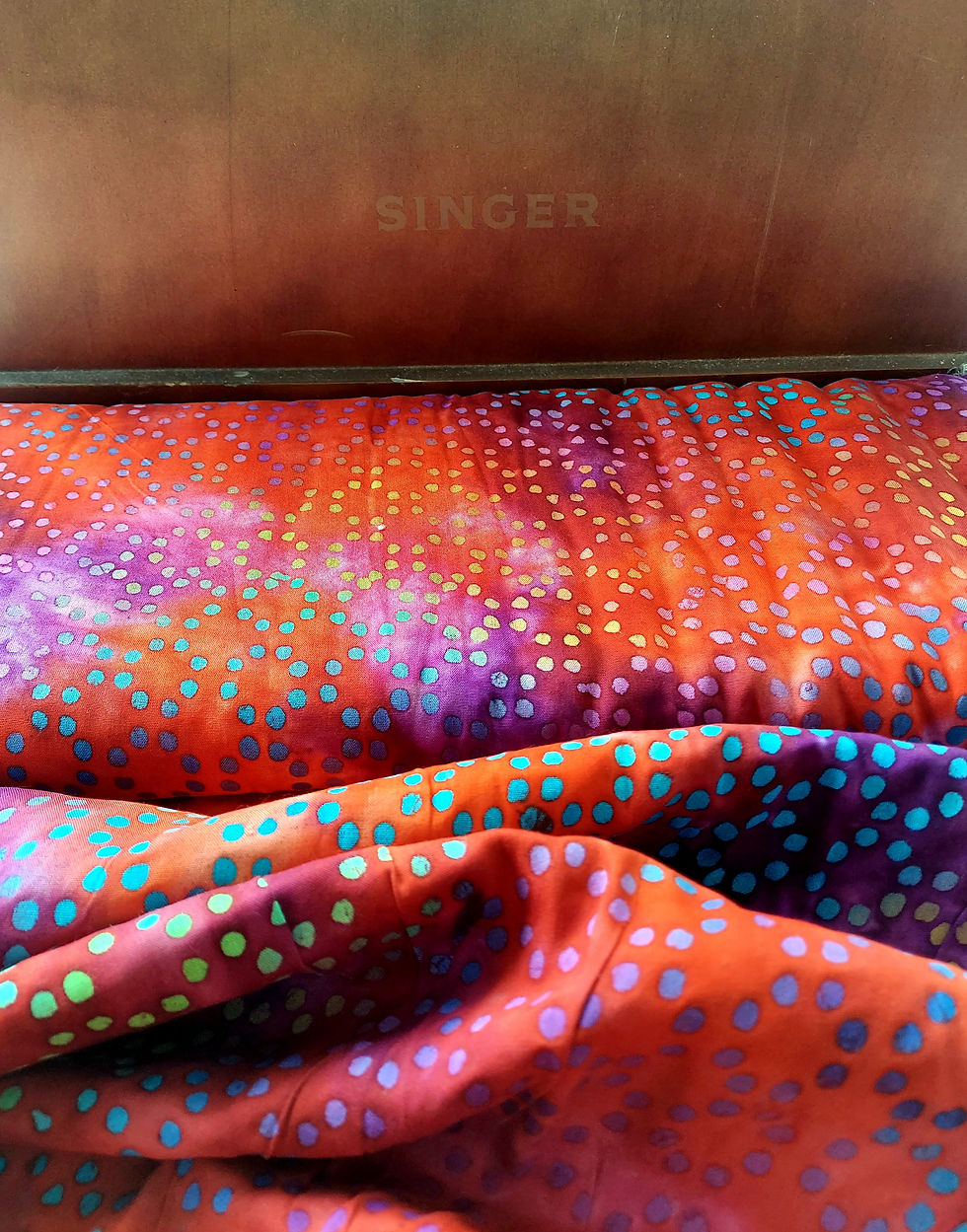 Thumbnail: Textile Creations: Hudson Bay Rayon Dots Red Purple Multi HB 299