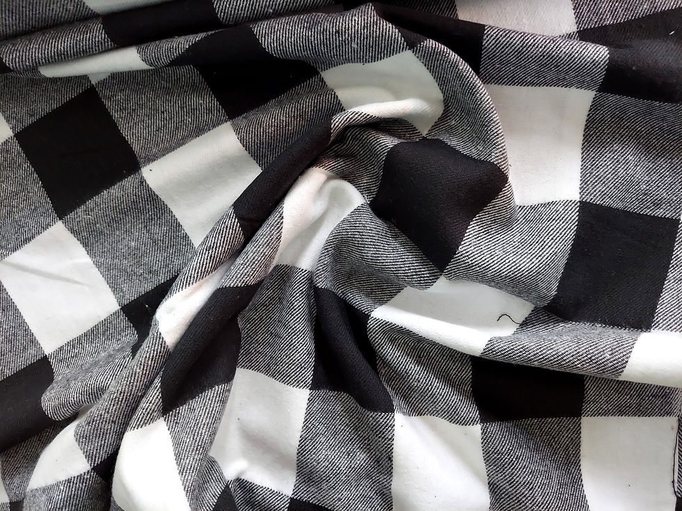 Thumbnail: Black and White 2" Buffalo Check Windstar Yarn Dyed fabric by Textile Creations