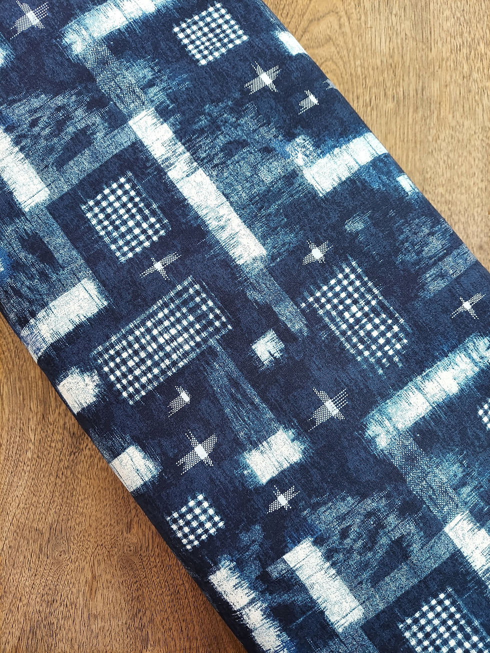 Thumbnail: Ikat Look Indigo Midnight Quilting Cotton Fabric by Whistler Studio for Windham