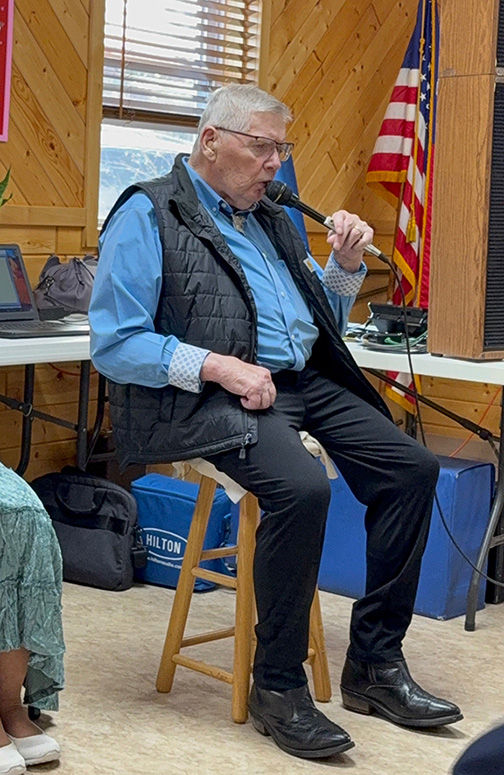 Larry Johansen “calling” a square dance at Dane Prairie Town Hall. Contributed photo