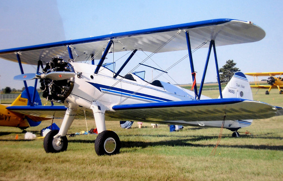 The damaged and dismantled 1941 Triple Nickel plane Howard rebuilt and finished in 1992. He had three large replica 1941 nickels inserted into the tail of the plane. Photo by Scott Thoma