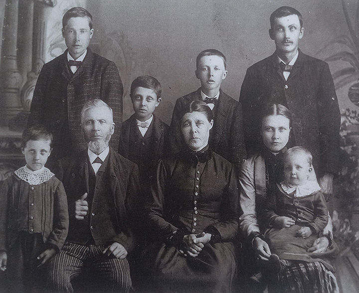 Civil War veteran, Nils Peterson, and his wife Amelia with their children in Otter Tail County. Contributed photo