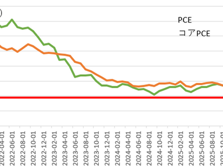 米国商務省経済分析局公表のPCE(個人消費支出)は、米国の個人消費者が実際に使った金額にもとづいて集計されます。 GDP構成比率の約7割を占める個人消費の動向を表していることから、市場参加者の関心が非常に高いデータです。 生鮮食品と外的要因に左右されやすいエネルギー価格は、変動幅が激しいので、2つを除外したものをコアPCEとしています。 生鮮食品やエネルギーを除いた数値が上昇していれば、単なる価格のブレではなく物価上昇が進んでいると考えられるからです。 コアPCE価格指数の上昇率は2021年4月に目標の2%を上回り、2022年2月にはコアPCE価格指数は前年同月比で+5.6%上昇しました。 この時の上昇率は第二次オイルショックの1982年1月以来、約40年ぶりの高水準でした。 直近3カ月のコアPCE価格指数は、2026年6月前年同月比で+3.04%の 上昇、7月+2.98%の上昇、8月+3.01%の上昇となっています。 コアPCE の長期目標である2%と比較すると、依然として高い水準にあります。 瞬間風速を示す前月比のデータでは、2026年6月前月比-0.10%の下落、7月+0.05%の上昇、8月+0.31%の上昇となっています。 米国では住居関連はコアPCEで15〜18%程度、コアCPIで33%程度を占める重要な項目です。住居インフレは家賃の反映が遅く、実際の家賃相場が落ち着いても統計上は高止まりしやすい傾向があります。 この部分が鈍化しない限り、コアPCE全体のインフレ低下ペースも緩やかになりやすいと考えられます。 総合指数であるPCE価格指数の直近3カ月は、2026年6月前年同月比+3.45%の上昇、7月+3.36%の上昇、8月+3.42%の上昇です 瞬間風速を示す前月比のデータでは、2026年6月前月比+0.13%、 7月+0.13%の上昇、8月0.25%の上昇となっています。 8月のPCE総合指数の内容は、インフレは依然高いが想定より落ち着いていて、FRBの追加利上げ観測を後退させる内容でした。 米国商務省経済分析局の年次改定で過去の物価上昇率が広範囲に下方修正されました。改定された数値は「実態としてのインフレ圧力は以前より弱かった」ことを示しています。