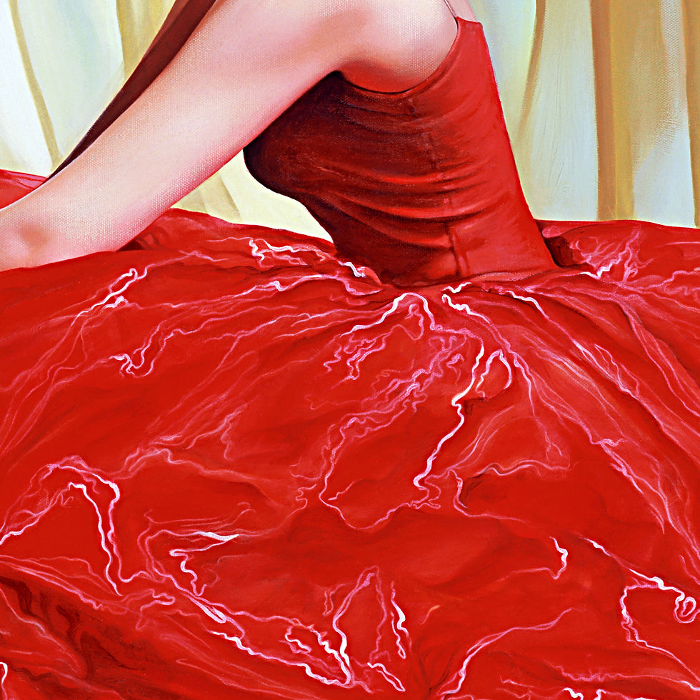 Thumbnail: 'Seated Dancer In Red' - Limited Edition Giclee Print on Canvas