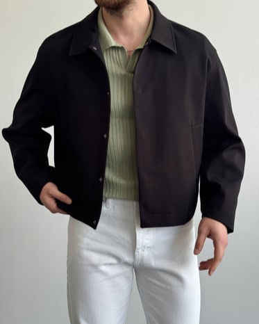 Erkek Özel Premium Seri Gizli Düğme Detay Mevsimlik Relax Fit Ceket-Siyah